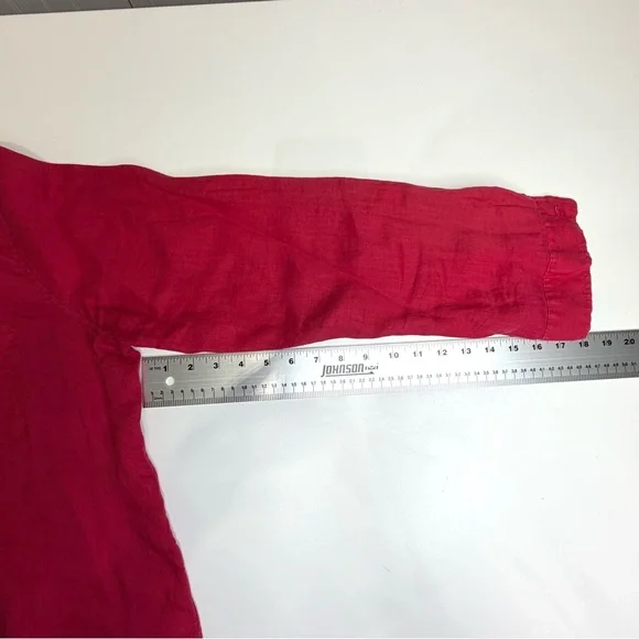 Lilly Pulitzer Women's Red Linen, Long Sleeve Shirt, size XL, like new! - Picture 6 of 7